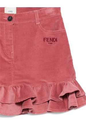 gonna in velluto rosso FENDI KIDS | JFE192AYMCF1T6P